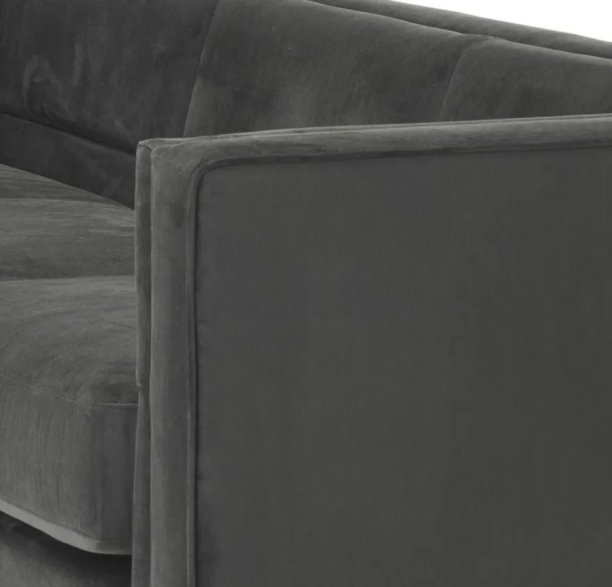 Casa Padrino Luxus 3er Sofa Anthrazitgrau 231 x 86 x H. 73,5 cm - Luxus Wohnzimmer Sofa