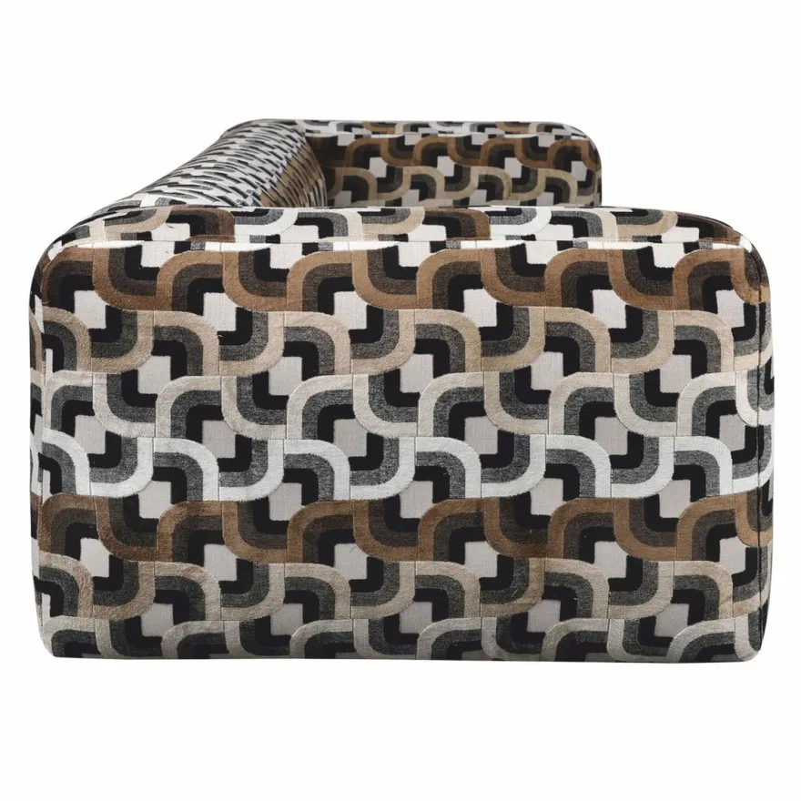 Casa Padrino Luxus 3er Sofa Braun / Weiß / Schwarz 252 cm - Wohnzimmer & Hotel Möbel