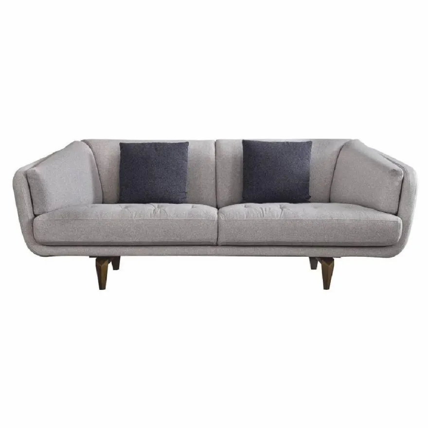 Casa Padrino Luxus 3er Sofa Grau / Braun 240 cm - Wohnzimmer & Hotel Möbel
