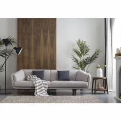 Casa Padrino Luxus 3er Sofa Grau / Braun 240 cm - Wohnzimmer & Hotel Möbel