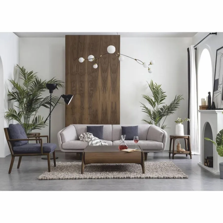Casa Padrino Luxus 3er Sofa Grau / Braun 240 cm - Wohnzimmer & Hotel Möbel