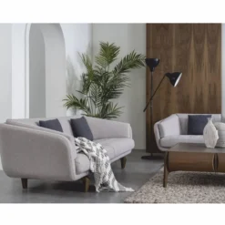 Casa Padrino Luxus 3er Sofa Grau / Braun 240 cm - Wohnzimmer & Hotel Möbel