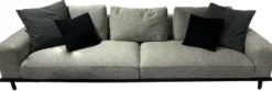 Casa Padrino Luxus 4er Sofa Grau / Schwarz 320 x 100 x H. 74 cm - Wohnzimmer Sofa - Hotel Sofa - Wohnzimmer Möbel - Hotel Möbel - Luxus Möbel - Luxus Einrichtung - Wohnzimmer Einrichtung