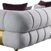 Casa Padrino Luxus 3er Sofa Grau / Gold - Modernes Wohnzimmer Sofa - Moderne Wohnzimmer Möbel - Luxus Kollektion