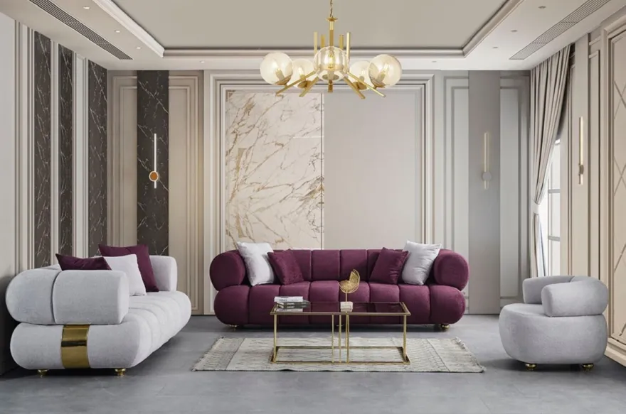 Casa Padrino Luxus 3er Sofa Grau / Gold - Modernes Wohnzimmer Sofa - Moderne Wohnzimmer Möbel - Luxus Kollektion