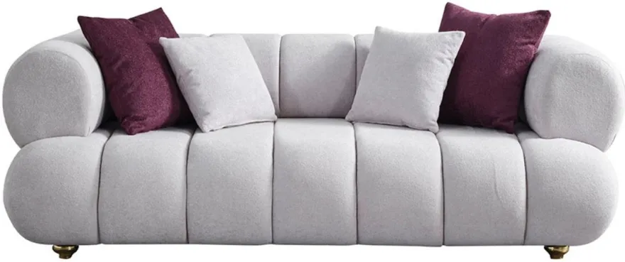 Casa Padrino Luxus 3er Sofa Grau / Gold - Modernes Wohnzimmer Sofa - Moderne Wohnzimmer Möbel - Luxus Kollektion
