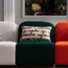 Casa Padrino Luxus 3er Sofa Grau / Grün / Orange / Schwarz 275 x 60 x H. 77 cm - Modulares 3 Teiliges Wohnzimmer Sofa - Hotel Sofa - Wohnzimmer Möbel - Hotel Möbel - Luxus Möbel