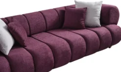 Casa Padrino Luxus 4er Sofa Lila / Gold - Modernes Wohnzimmer Sofa - Moderne Wohnzimmer Möbel - Luxus Kollektion