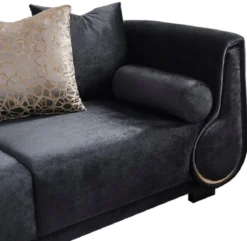Casa Padrino Luxus 3er Sofa Schwarz / Silber - Elegantes Wohnzimmer Sofa - Luxus Wohnzimmer Möbel - Luxus Kollektion