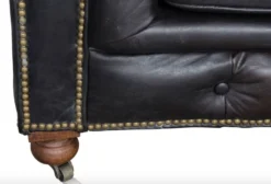 Casa Padrino Luxus 6er Sofa Schwarz 410 x 120 x H. 77 cm - Chesterfield Möbel