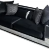 Casa Padrino Luxus 3er Sofa Schwarz / Siber 220 x 90 x H. 70 cm - Verspiegeltes Wohnzimmer Sofa - Hotel Sofa - Wohnzimmer Möbel - Hotel Möbel - Luxus Möbel