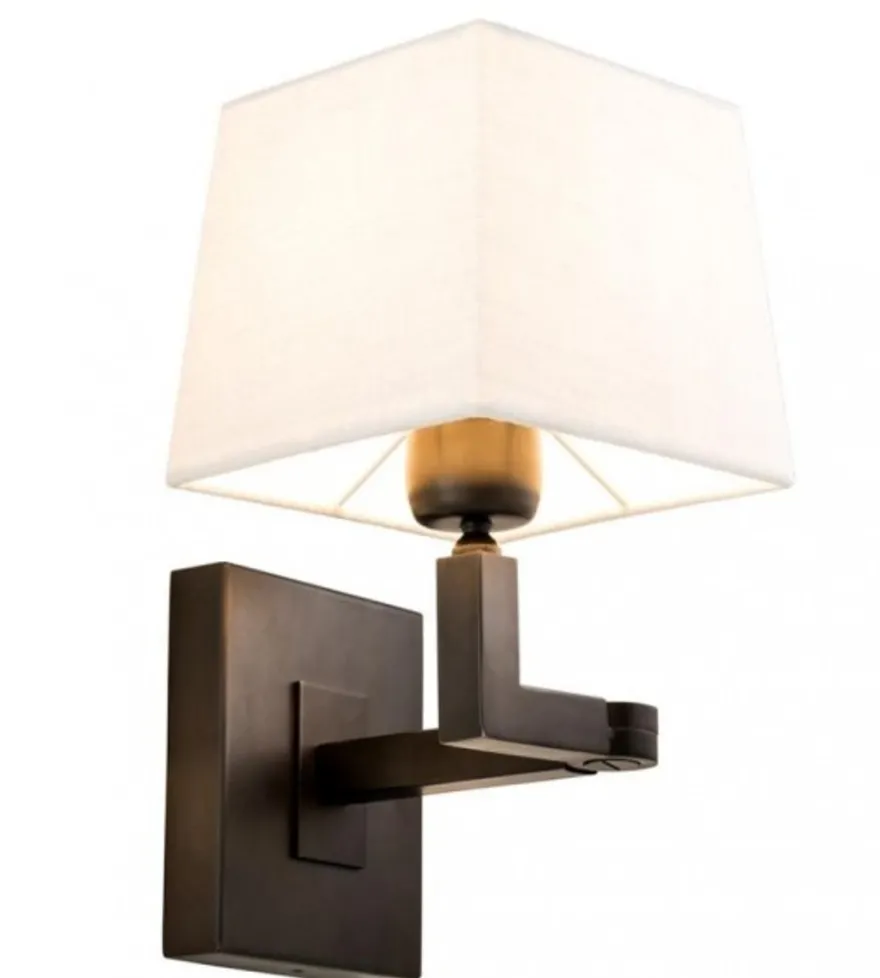 Casa Padrino Luxus 1er Wandleuchte Bronze mit Schwenkarm - Massive Ausführung aus Messing & Eisen - 15 x 22,5-30 x 28 cm