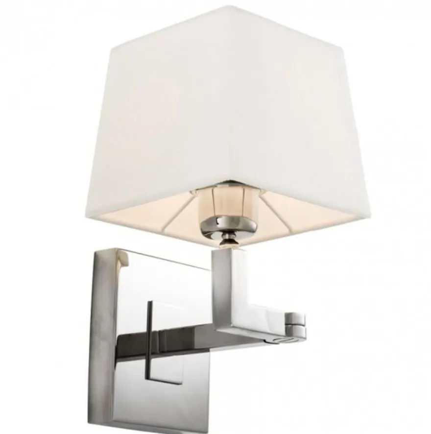 Casa Padrino Luxus 1er Wandleuchte Nickel - Wandlampe mit Schwenkarm - 15 x 22,5-30 x 28 cm