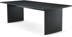 Casa Padrino Luxus Esstisch Anthrazitgrau 230 x 110 x H. 76 cm - Massivholz Küchentisch - Rechteckiger Esszimmertisch - Luxus Esszimmer Möbel