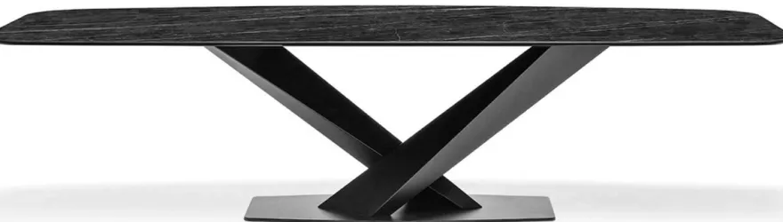 Casa Padrino Luxus Esstisch Anthrazit / Schwarz 200 x 100 x H. 76 cm - Rechteckiger Küchentisch mit Marmorplatte und Edelstahl Gestell - Luxus Esszimmer Möbel