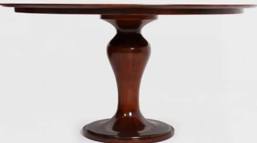Casa Padrino Luxus Esstisch Braun / Weiß Ø 150 x H. 78 cm - Runder Massivholz Küchentisch - Esszimmertisch - Luxus Esszimmer Möbel