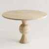 Casa Padrino Luxus Esstisch Beige Ø 115 cm - Runder Travertin Küchentisch