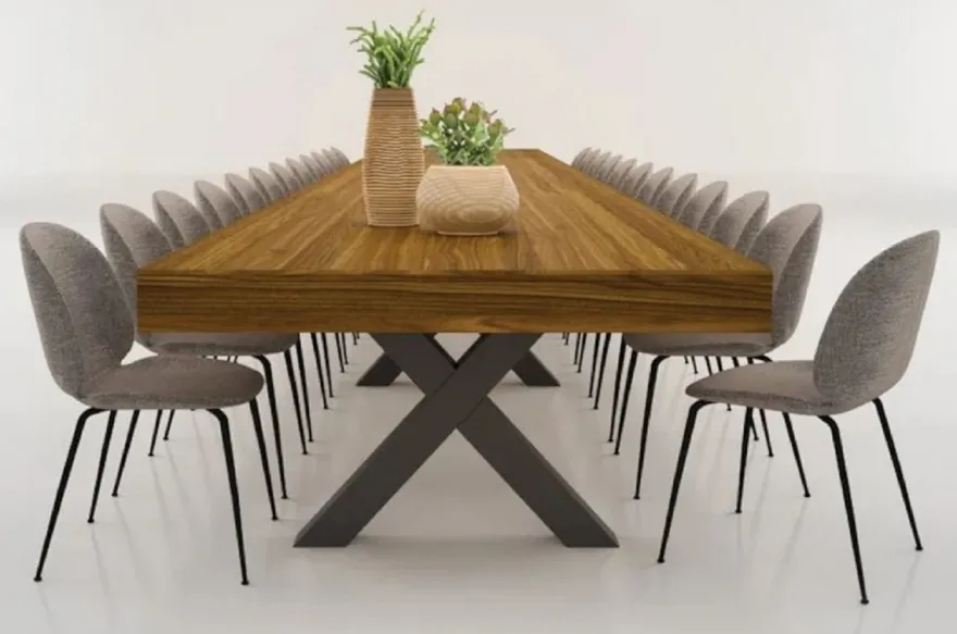 Casa Padrino Luxus Esstisch Braun / Schwarz 200-494 x 110 x H. 77 cm - Ausziehbarer Massivholz Konferenztisch - Esszimmer Möbel - Büro Möbel - Massivholz Möbel - Luxus Möbel