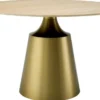 Casa Padrino Luxus Esstisch Beige / Messing Ø 120 cm - Luxus Esszimmer Möbel