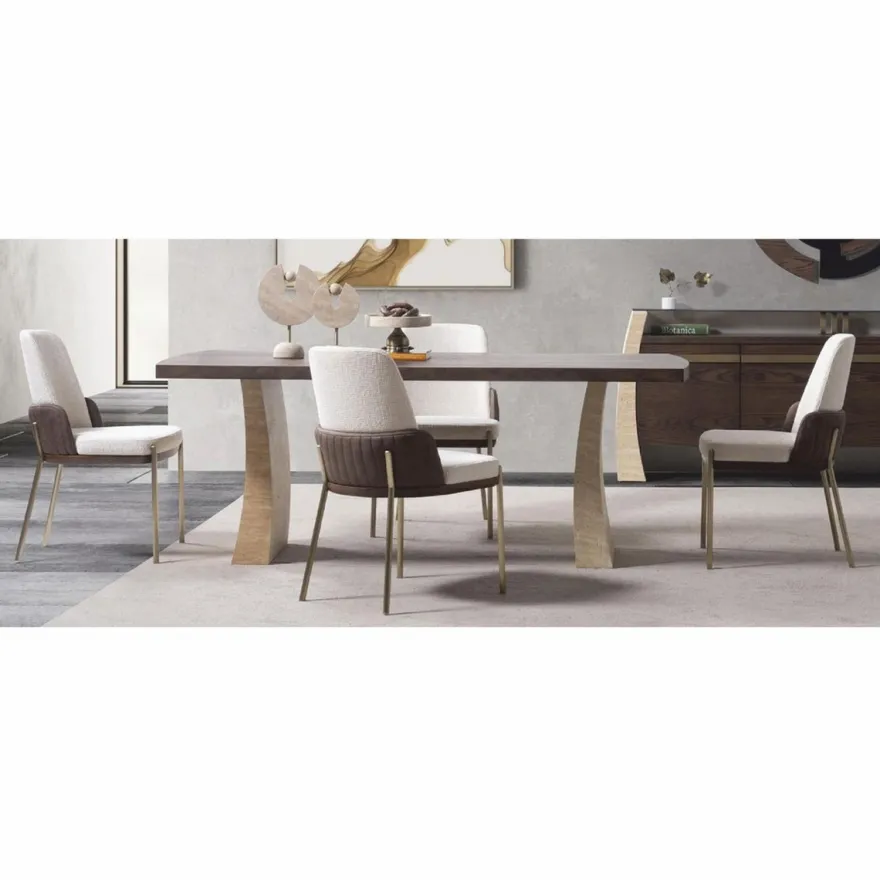 Casa Padrino Luxus Esstisch Braun / Beige 208 cm - Hotel & Esszimmer Möbel
