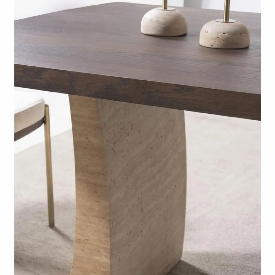 Casa Padrino Luxus Esstisch Braun / Beige 208 cm - Hotel & Esszimmer Möbel
