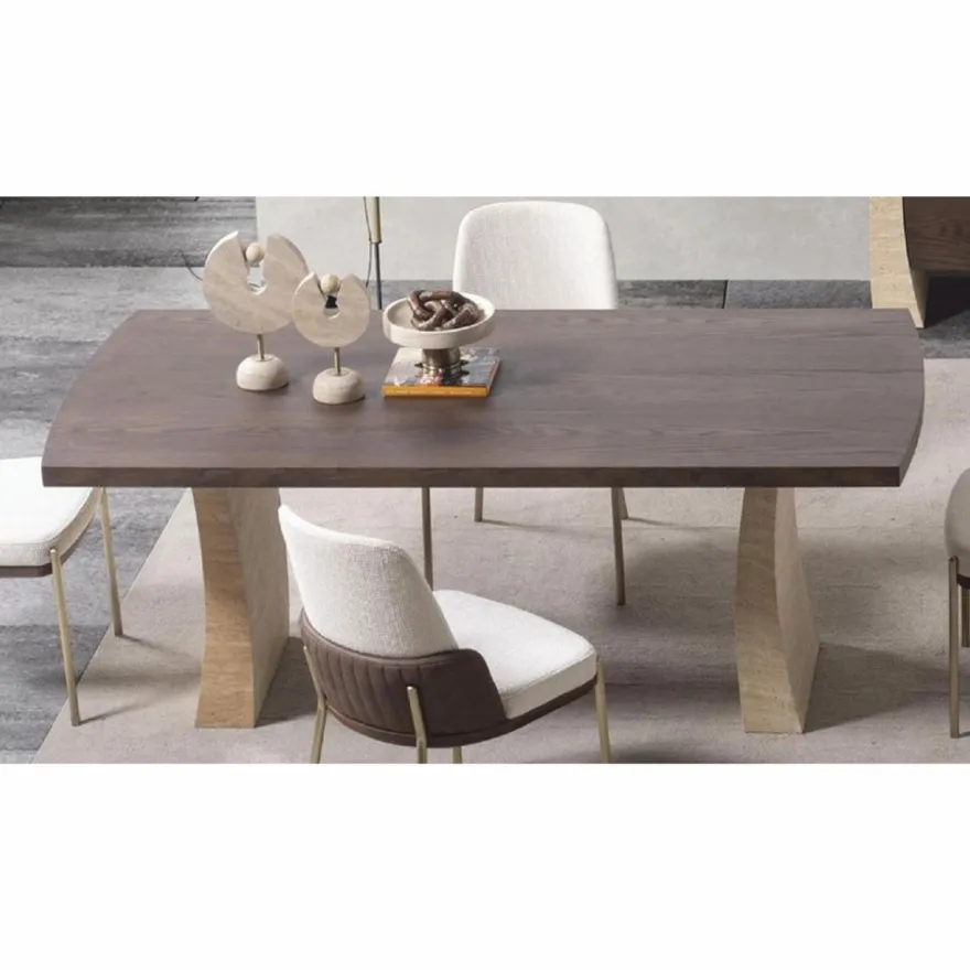 Casa Padrino Luxus Esstisch Braun / Beige 208 cm - Hotel & Esszimmer Möbel