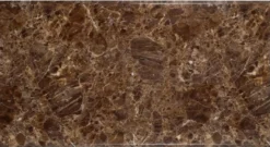 Casa Padrino Luxus Esstisch Braun / Gold 200 x 100 x H. 77 cm - Rechteckiger Esszimmertisch mit Kunstmarmor Tischplatte und Edelstahl Beinen - Luxus Esszimmer Möbel
