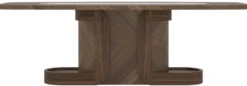 Casa Padrino Luxus Esstisch Braun / Beige 240 x 100 x H. 80 cm - Massivholz Esszimmertisch mit Marmorplatte - Esszimmer Möbel - Luxus Möbel - Luxus Esszimmer Einrichtung