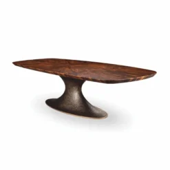 Casa Padrino Luxus Esstisch Braun / Antik Gelbgold 300 cm - Esszimmmer Möbel