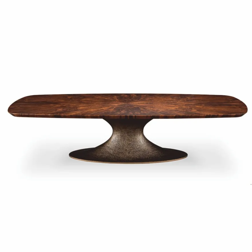 Casa Padrino Luxus Esstisch Braun / Antik Gelbgold 310 cm - Esszimmmer Möbel