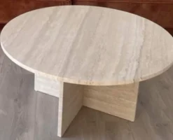 Casa Padrino Luxus Esstisch Beige Ø 150 x H. 72 cm - Runder Travertin Naturstein Esszimmertisch - Esszimmer Möbel - Travertin Möbel - Luxus Möbel - Luxus Einrichtung