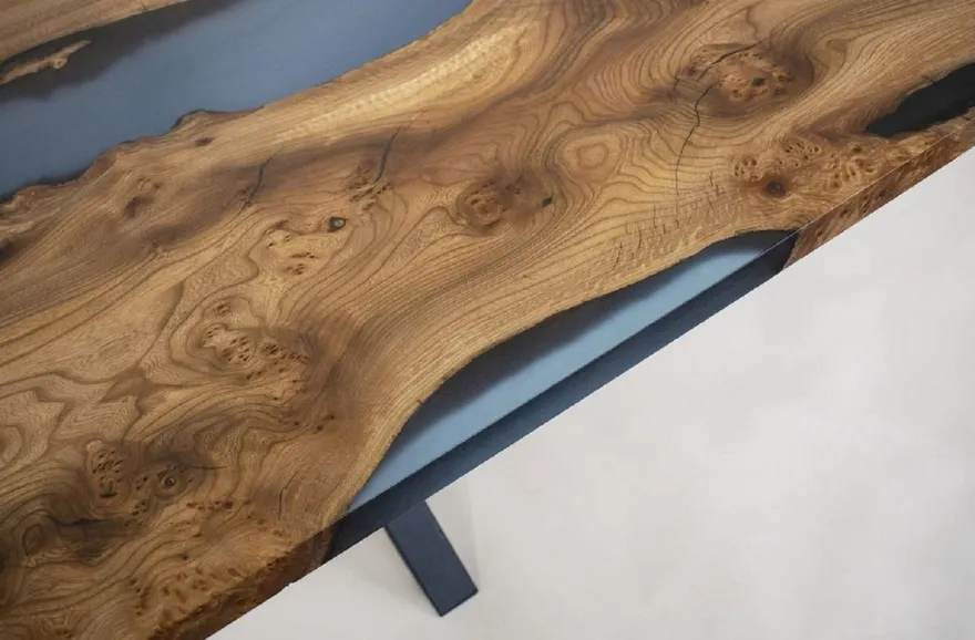 Casa Padrino Luxus Esstisch Braun / Blau / Schwarz 250 cm