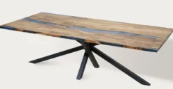 Casa Padrino Luxus Esstisch Braun / Blau / Schwarz 250 cm
