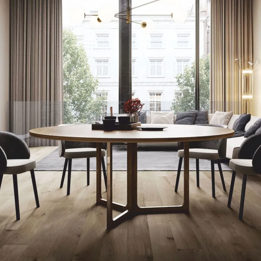 Casa Padrino Luxus Esstisch Braun Ø 130 cm - Esszimmer Möbel - Made in Italy