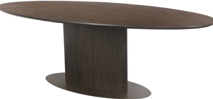 Casa Padrino Luxus Esstisch Dunkelbraun 235 x 110 x H. 75 cm - Ovaler Küchentisch - Esszimmer Möbel - Küchen Möbel - Luxus Möbel - Luxus Einrichtung - Esszimmer Einrichtung - Möbel Luxus