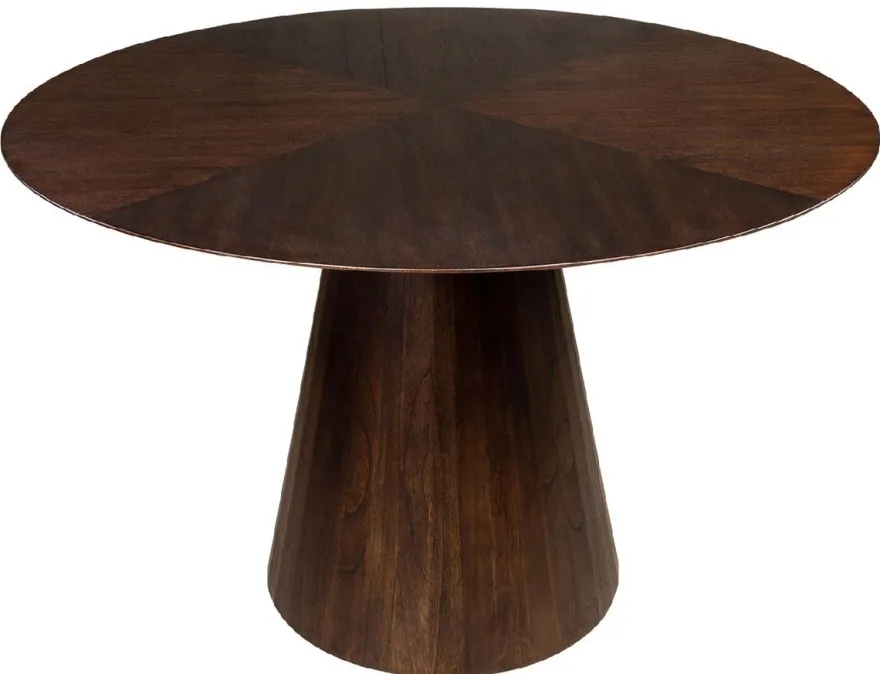Casa Padrino Luxus Esstisch Dunkelbraun Ø 120 x H. 76 cm - Runder Massivholz Küchentisch - Esszimmer Möbel - Küchen Möbel - Luxus Möbel - Luxus Einrichtung