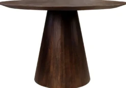 Casa Padrino Luxus Esstisch Dunkelbraun Ø 120 x H. 76 cm - Runder Massivholz Küchentisch - Esszimmer Möbel - Küchen Möbel - Luxus Möbel - Luxus Einrichtung