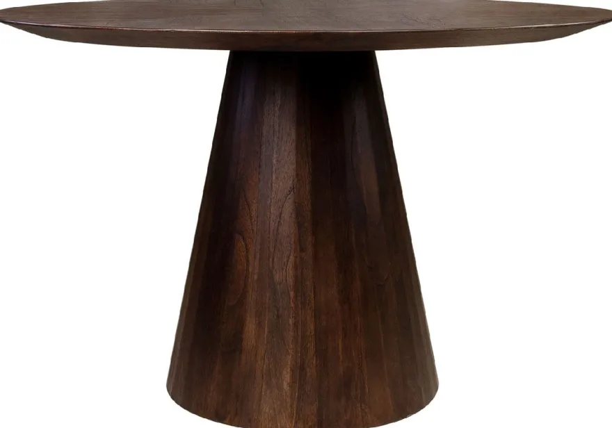 Casa Padrino Luxus Esstisch Dunkelbraun Ø 120 x H. 76 cm - Runder Massivholz Küchentisch - Esszimmer Möbel - Küchen Möbel - Luxus Möbel - Luxus Einrichtung