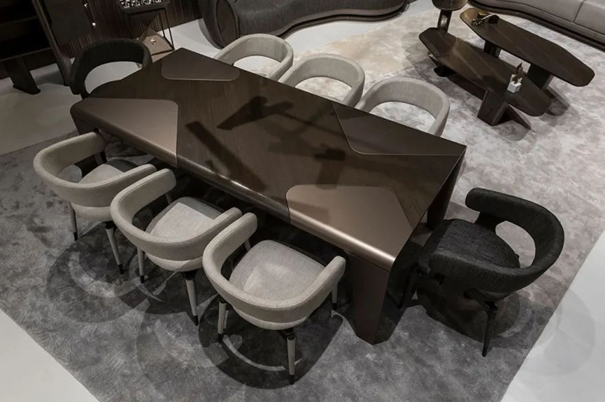 Casa Padrino Luxus Esstisch Dunkelbraun / Bronze 235 x 110 x H. 77 cm - Rechteckiger Esszimmertisch - Esszimmer Möbel - Hotel Möbel - Luxus Möbel - Luxus Qualität
