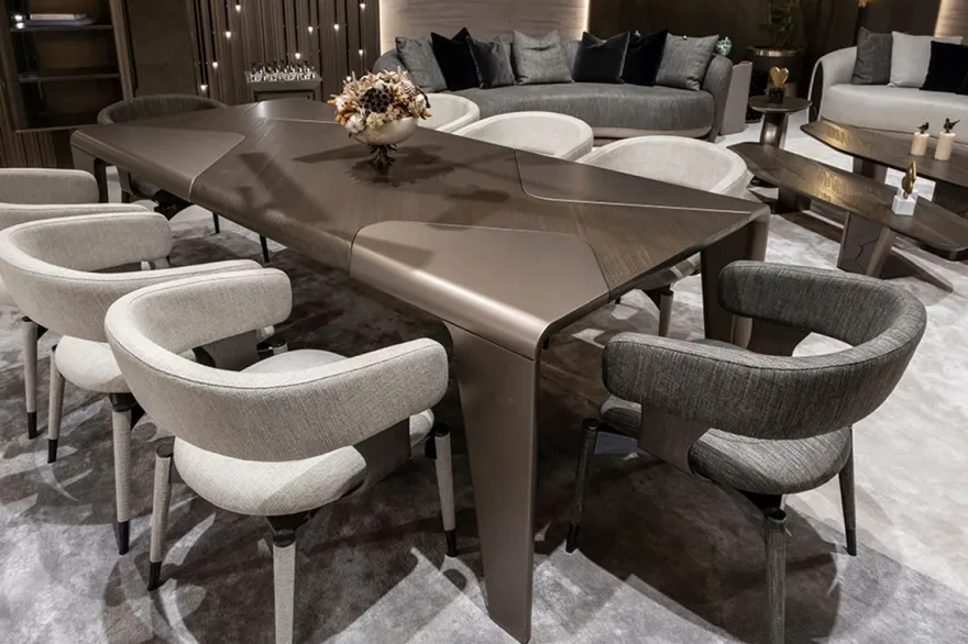 Casa Padrino Luxus Esstisch Dunkelbraun / Bronze 235 x 110 x H. 77 cm - Rechteckiger Esszimmertisch - Esszimmer Möbel - Hotel Möbel - Luxus Möbel - Luxus Qualität