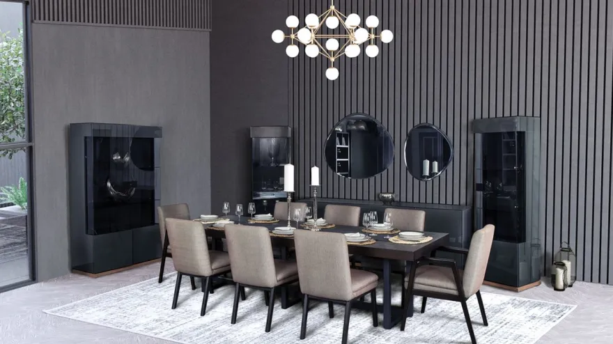 Casa Padrino Luxus Esstisch Dunkelbraun / Dunkelgrau - Verschiedene Größen - Rechteckiger Küchentisch mit Massivholz Tischplatte und Metall Beinen - Esszimmer Möbel - Küchen Möbel - Luxus Möbel