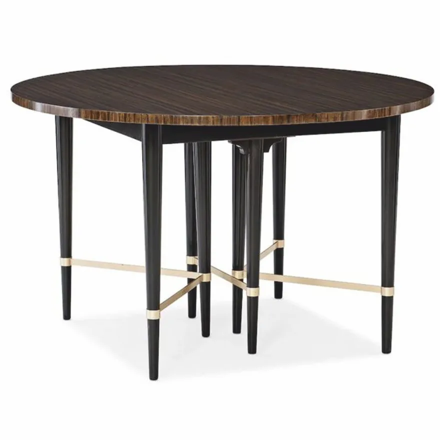 Casa Padrino Luxus Esstisch Dunkelbraun / Schwarz 122-182 cm - Ausziehbar