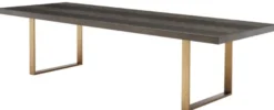 Casa Padrino Luxus Esstisch Dunkelbraun / Messing 300 x 115 x H. 75 cm - Luxus Esszimmertisch