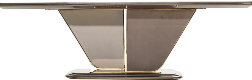 Casa Padrino Luxus Esstisch Grau / Gold 252 x 112 x H. 79 cm - Massivholz Esszimmertisch - Esszimmer Möbel - Luxus Möbel - Luxus Einrichtung