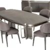 Casa Padrino Luxus Esstisch Grau / Silber 251 cm - Luxus Esszimmer Möbel