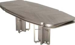 Casa Padrino Luxus Esstisch Grau / Silber 251 cm - Luxus Esszimmer Möbel