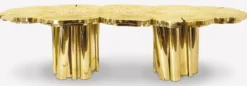 Casa Padrino Luxus Esstisch Gold 270 x 133 x H. 76 cm - Moderner massiver Metall Küchentisch - Luxus Esszimmer Möbel - Luxus Qualität