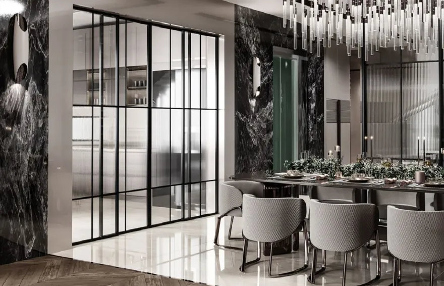 Casa Padrino Luxus Esstisch Grau / Bronze 240,5 x 112 x H. 76 cm - Rechteckiger Luxus Küchentisch - Esszimmer Möbel - Luxus Möbel