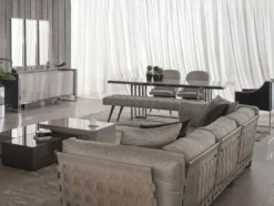 Casa Padrino Luxus Esstisch Grau / Silber 210 x 105 x H. 75 cm - Rechteckiger Küchentisch - Esszimmer Möbel - Küchen Möbel - Luxus Möbel - Luxus Einrichtung