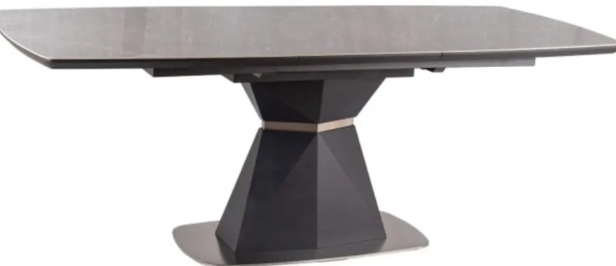 Casa Padrino Luxus Esstisch Grau / Matt Anthrazit 160-210 x 90 x H. 76 cm - Moderner ausziehbarer Esszimmertisch mit Keramikplatten in Marmoroptik - Luxus Esszimmer Möbel
